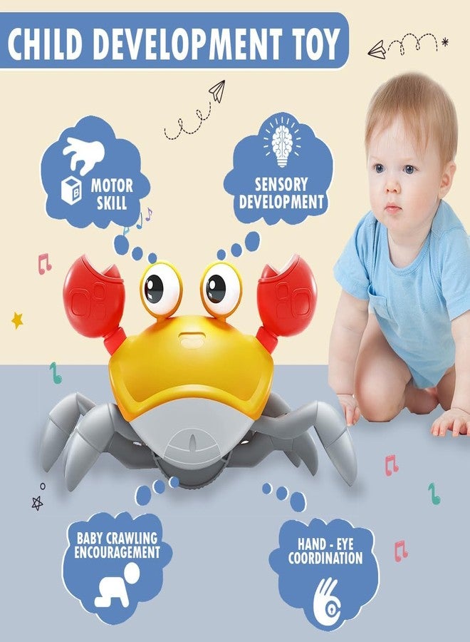 BRAVIADECOR BRAVIA Crawling Crab Baby Toy with Music & Lights, Interactive Learning for Toddlers 18+ Months, Yellow, 1 Piece | Model 01 - Image 3